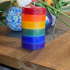 Pride Colored Pillar Candle