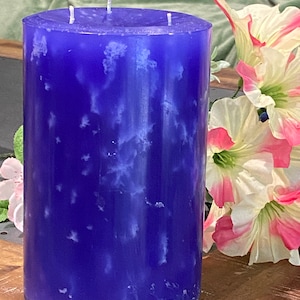 Large Purple Mottled Candle