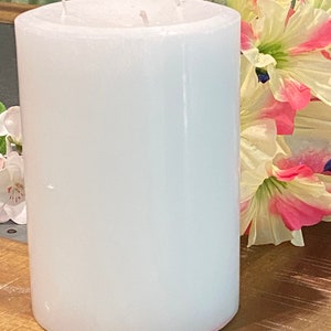 White Mottled Pillar Candle