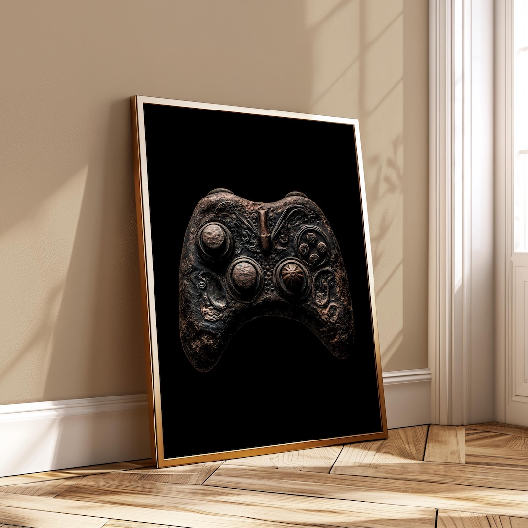 Ancient Tribal Gaming Controller Wall Art, Primitive Gamepad Poster ...