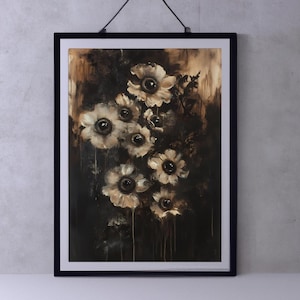 Botanical Goth Print, Victorian Gothic Home Decor, Witchy Goth Room, Dark Cottagecore, Macabre Wall Art, Surreal Collage, Forestcore