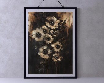 Botanical Gothic Victorian Print - Dark Cottagecore Witchy Wall Art Surreal Macabre Forestcore Home Decor