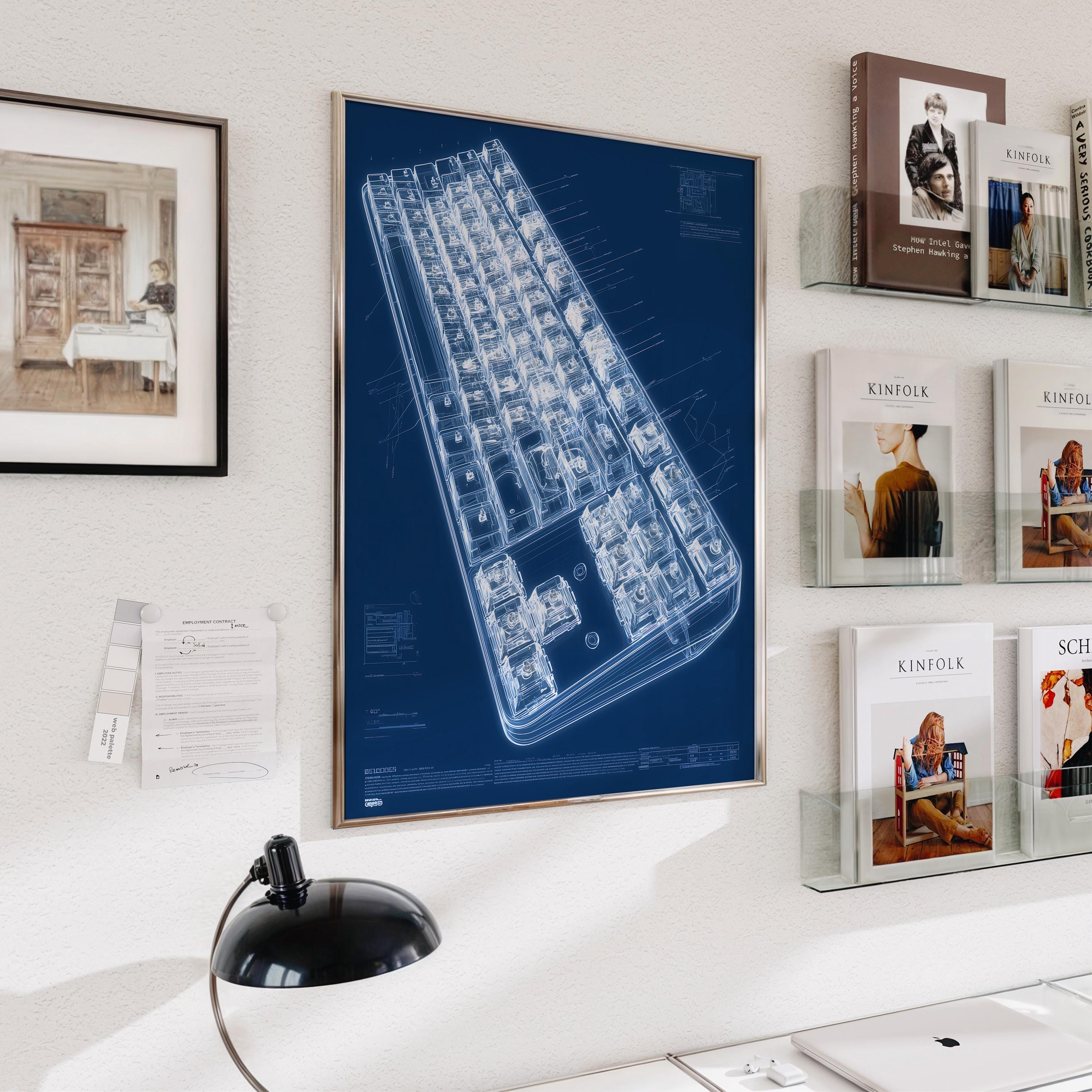 Keyboaed Blueprint Mechanical Keyboard Blueprint Poster Tech Wall Art Digital Download ...