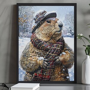 Groundhog Day Wall Art Printable, Groundhog Decor for Groundhog Day Party, Printable Wall Art of Groundhog&#39;s Finest Hour, Groundhog Print