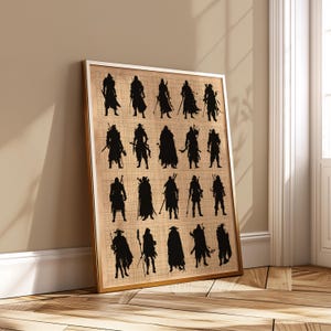 DnD Character Silhouette Bundle, Fantasy RPG Classes Clipart Set, Dark Adventurer PNG Pack, Shadow Figures