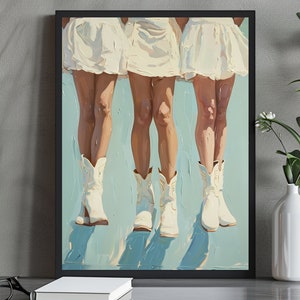 Girly Vintage Wall Art | 1950s Aesthetic | Blue Apartment Print | Cute Printable Download