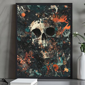 Dark Abstract Skull Fantasy Art Print | Gothic Digital Download Wall Decor | Digital Download | Perfect for Horror and Fantasy Lovers