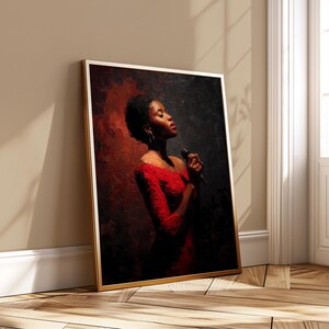 Jazz Singer Portrait Poster, Vintage Music Wall Art, Digital Download, Dramatic Performance Printable Decor