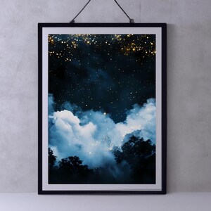 Celestial Wall Art Print, Dark Academia Decor, Abstract Moody Print Wall Art, Exhibition Poster, Vintage Oil Painting Maximalist Wall Art