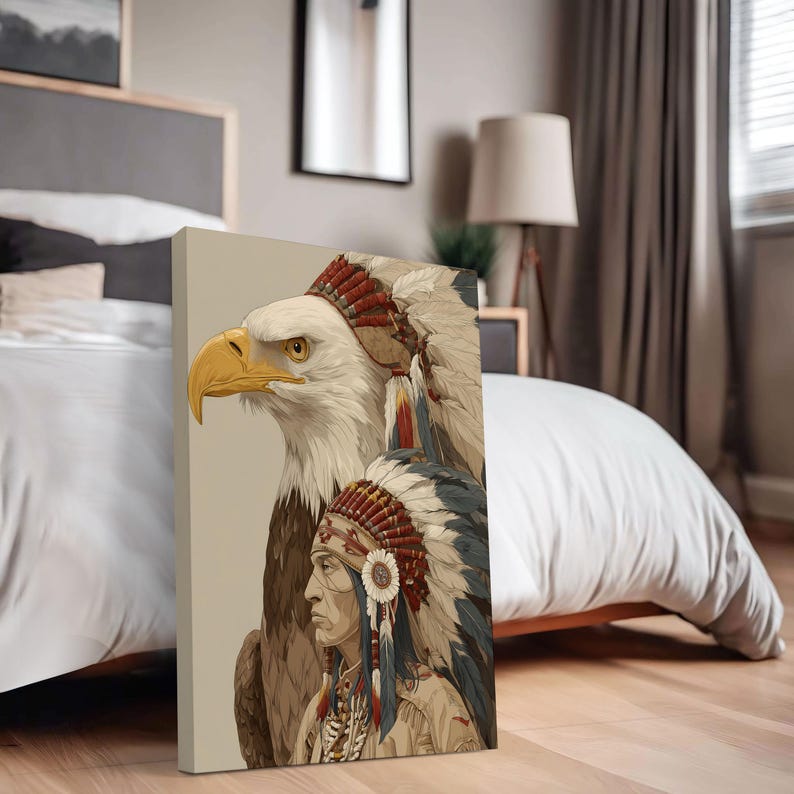 Native American Eagle Wall Art Printable Digital Download Tribal Chief ...