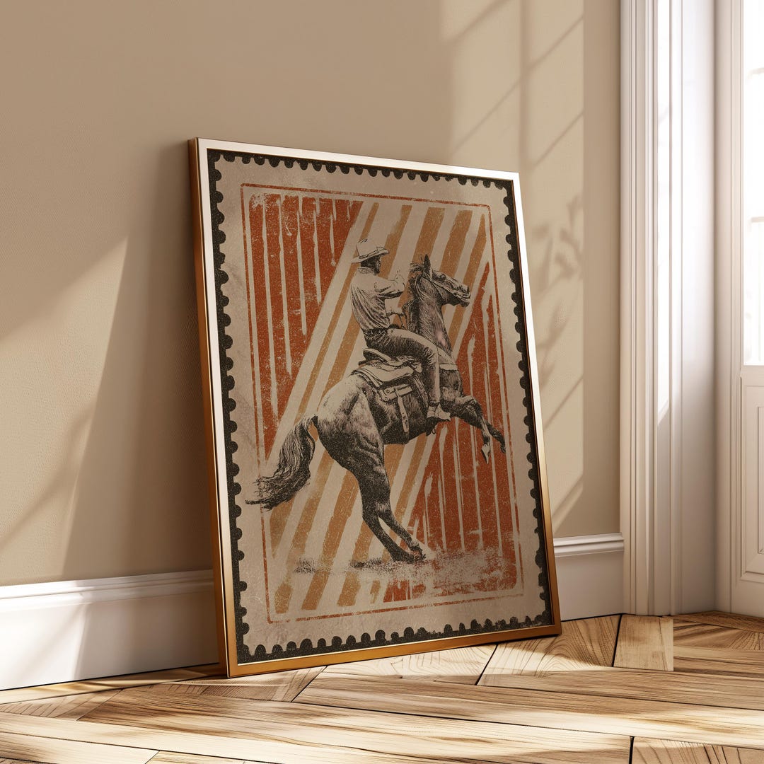 Vintage Cowboy Horse Print | Western Wall Art Decor - Equine ...