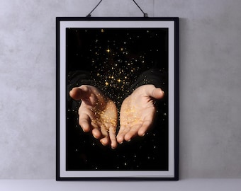 We Are All Stardust, Romatic Academia, Dark Cottagecore Art Print, Moody Paintings, Maximalist Decor, Vintage Celestial Art, Witchy Gift
