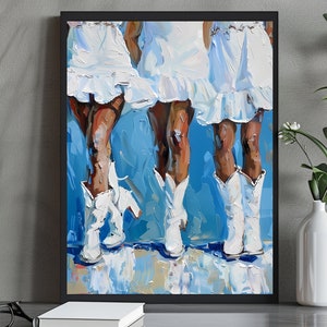 Cowgirl Boot Print | Girly Apartment Decor | Preppy Dorm Room Wall Art | Western Downloadable Print