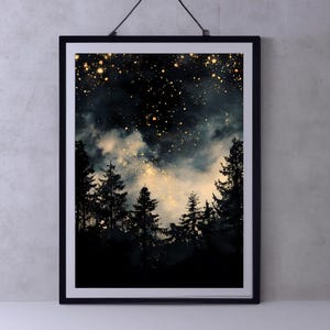 Celestial Wall Art Print, Dark Academia Decor, Abstract Moody Print Wall Art, Exhibition Poster, Vintage Oil Painting Maximalist Wall Art