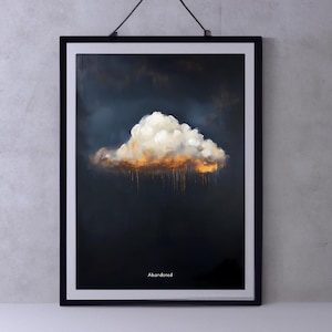 Dark Moody Cloud Print, Dark Academia Decor, Romantic Cottagecore, Vintage Style Oil Painting, Gothic Home Decor, Above Bed Wall Art