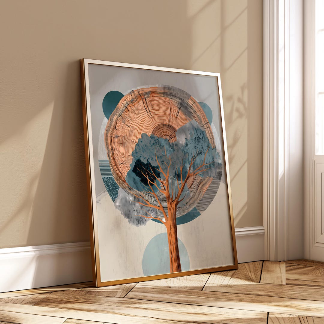 Abstract Tree Rings Wall Art - Modern Botanical Printable Digital ...