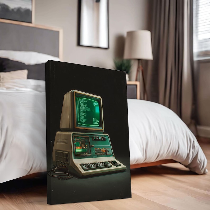 Vintage Computer Terminal Poster Retro Tech Wall Art Green Screen ...