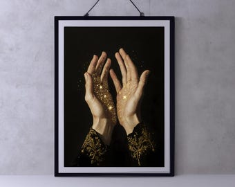 We Are All Stardust, Romatic Academia, Dark Cottagecore Art Print, Moody Paintings, Maximalist Decor, Vintage Celestial Art, Witchy Gift