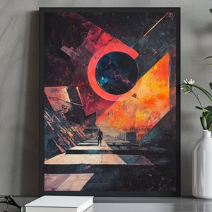Futuristic Abstract Cosmic Journey Art Print | Surreal Space Wall Decor | Galaxy-Themed Sci-Fi Artwork | Unique Cosmic Gift