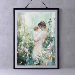 Motherhood Print Cottagecore Painting Mothers Day Print Cottagecore Motherhood Wall Art for Laundry Room Cottagecore Decor Clothesline Print