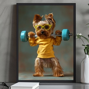 Yorkshire Terrier, Yorkshire Terrier Portrait, Dog Poster in Oil Painting, Yorkie Digital Printables, Adorable Yorkie Wall Art