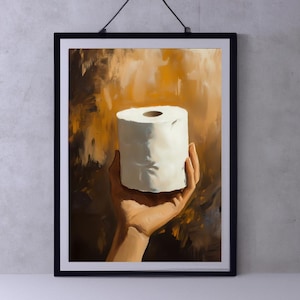 Bathroom Humor Wall Art, Funny Toilet Paper Print, Rustic Bathroom Decor, Minimalist Bathroom Art, Toilet Paper Printable, Digital Download
