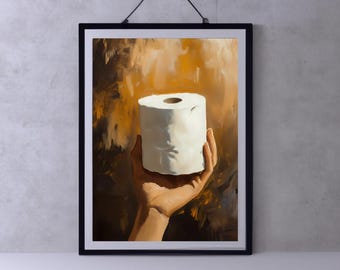 Bathroom Humor Wall Art, Funny Toilet Paper Print, Rustic Bathroom Decor, Minimalist Bathroom Art, Toilet Paper Printable, Digital Download