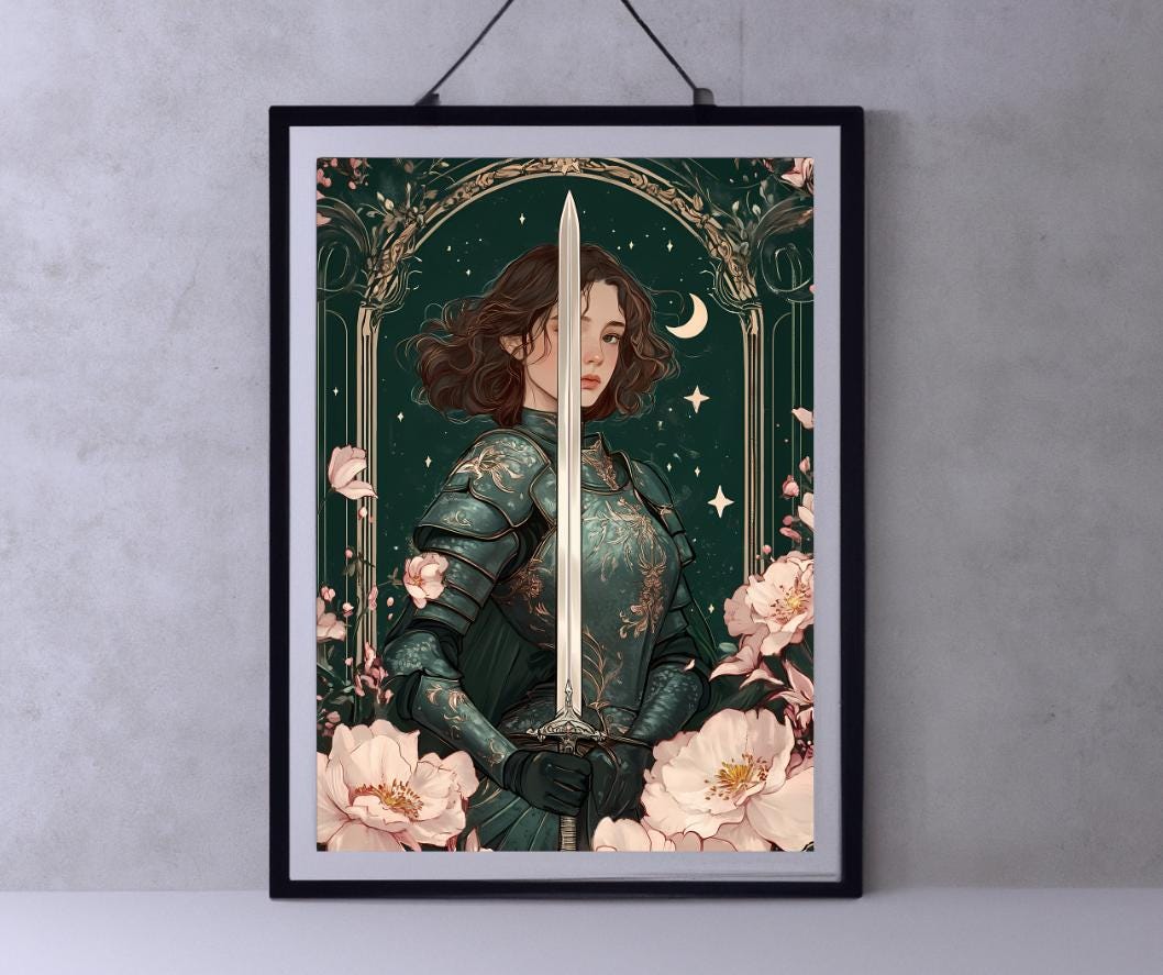 女性騎士の肖像画 - Etsy 日本