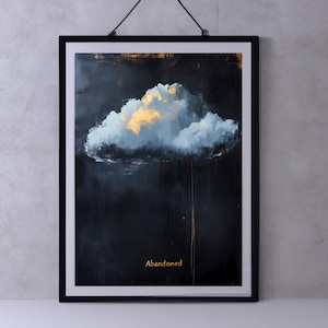 Dark Moody Cloud Print, Dark Academia Decor, Romantic Cottagecore, Vintage Style Oil Painting, Gothic Home Decor, Above Bed Wall Art