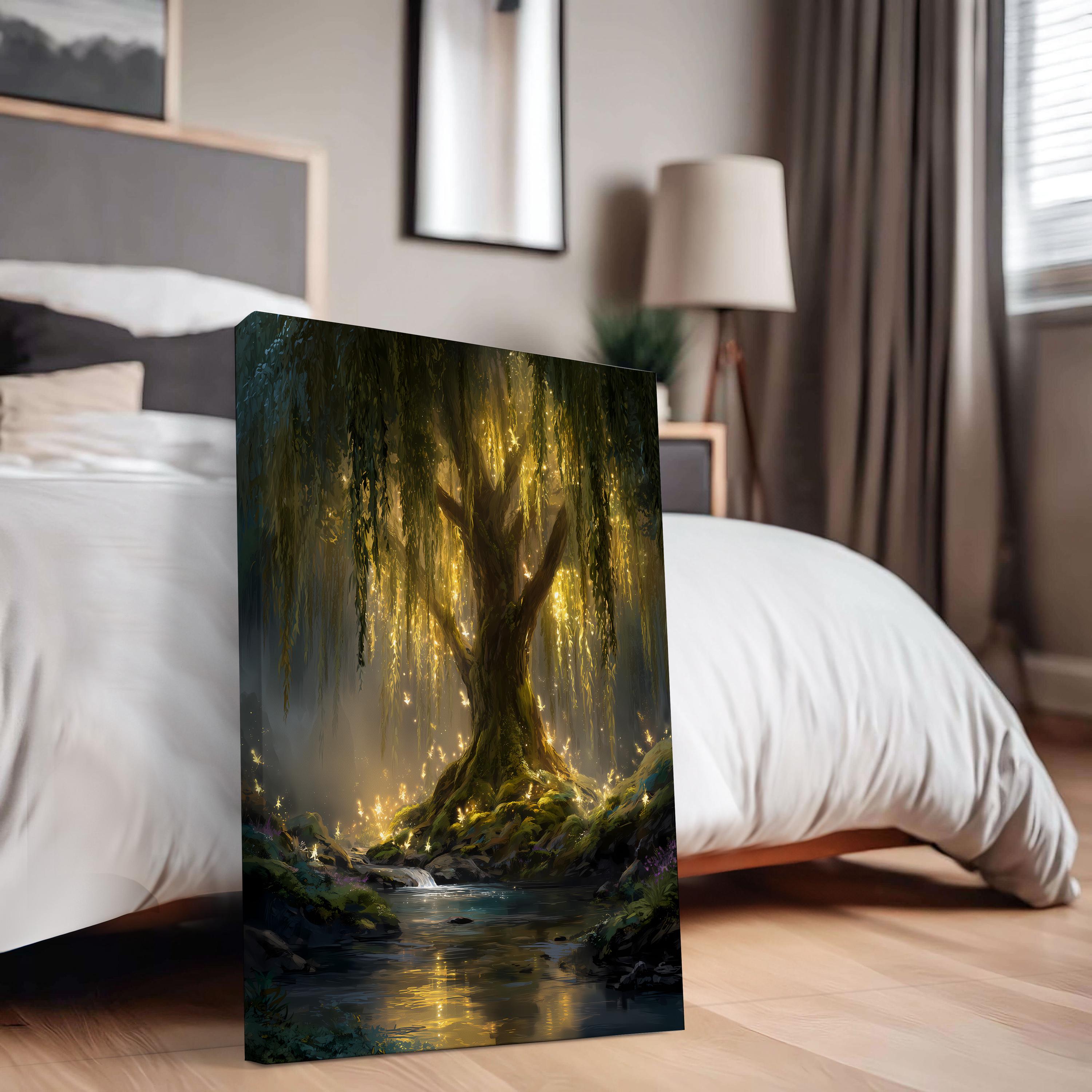 Mystical Fairy Tree Poster - Enchanted Glowing Forest Wall Art ...