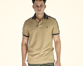 Khaki Polo Shirt Men Women | Unisex Cotton Blend Polo | Casual Short Sleeve