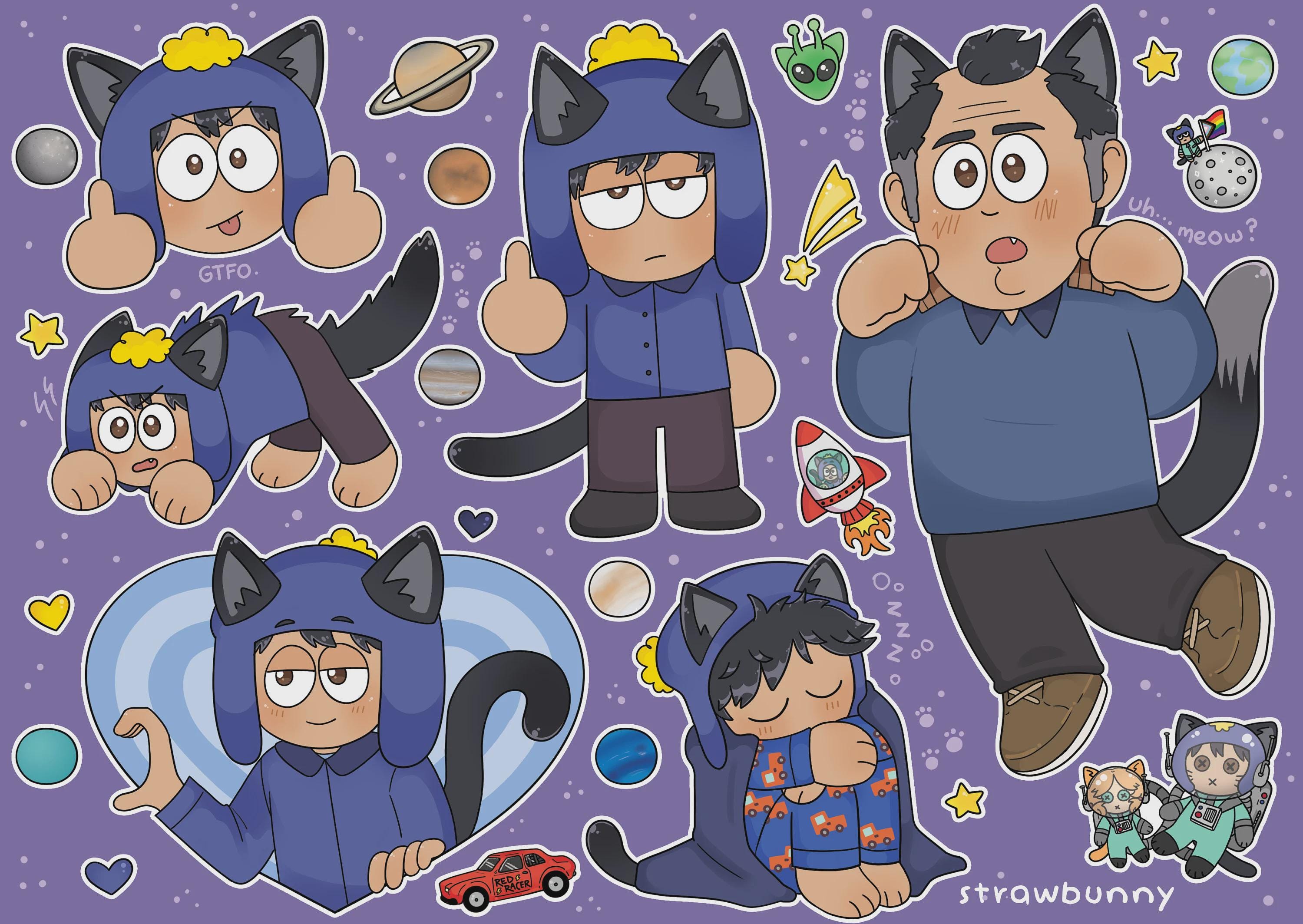 Craig Cat Sticker Sheet - Matte Waterproof Stickers (A5) - Etsy