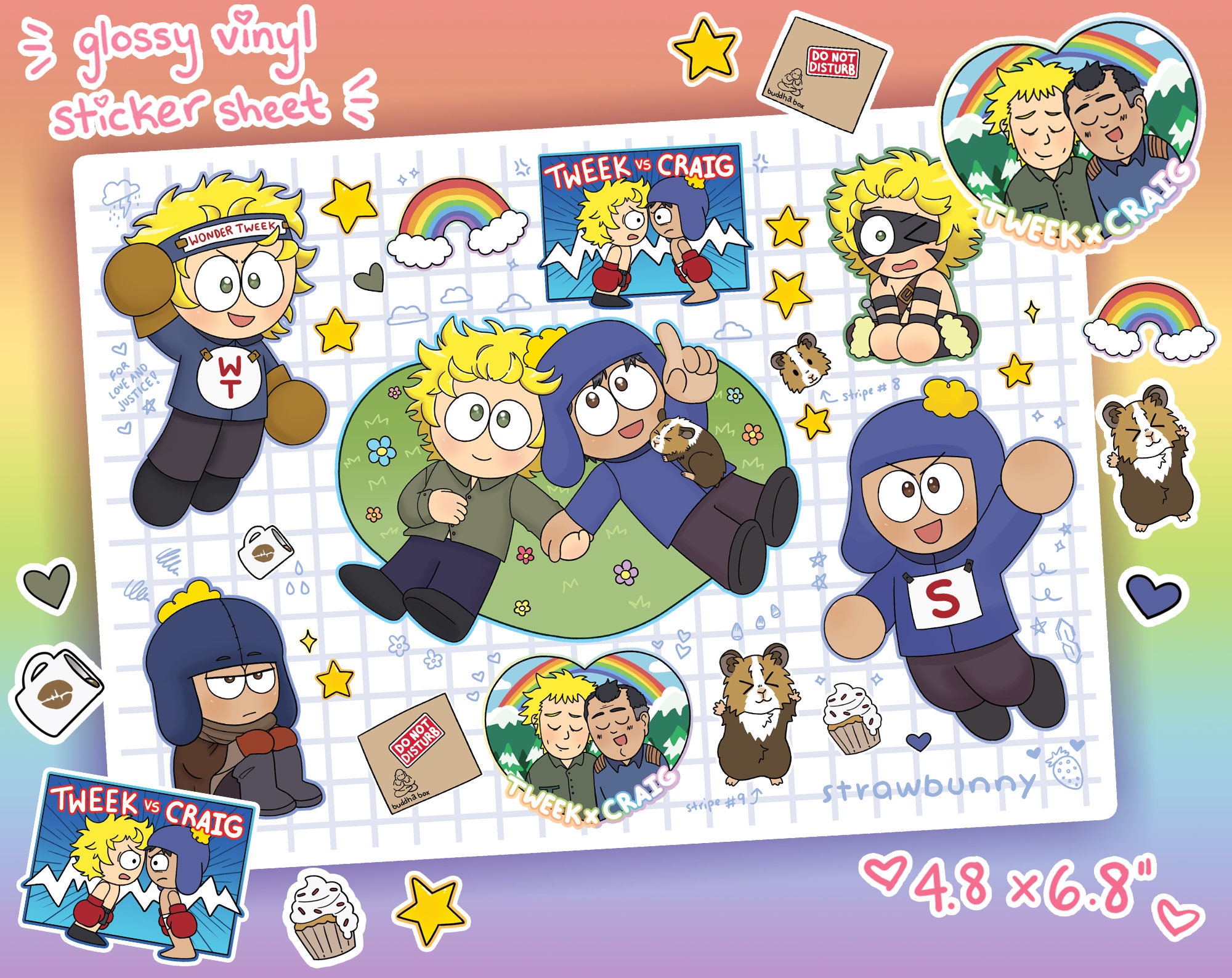 South Park- Tweek x Craig collage Postcard for Sale by midnight