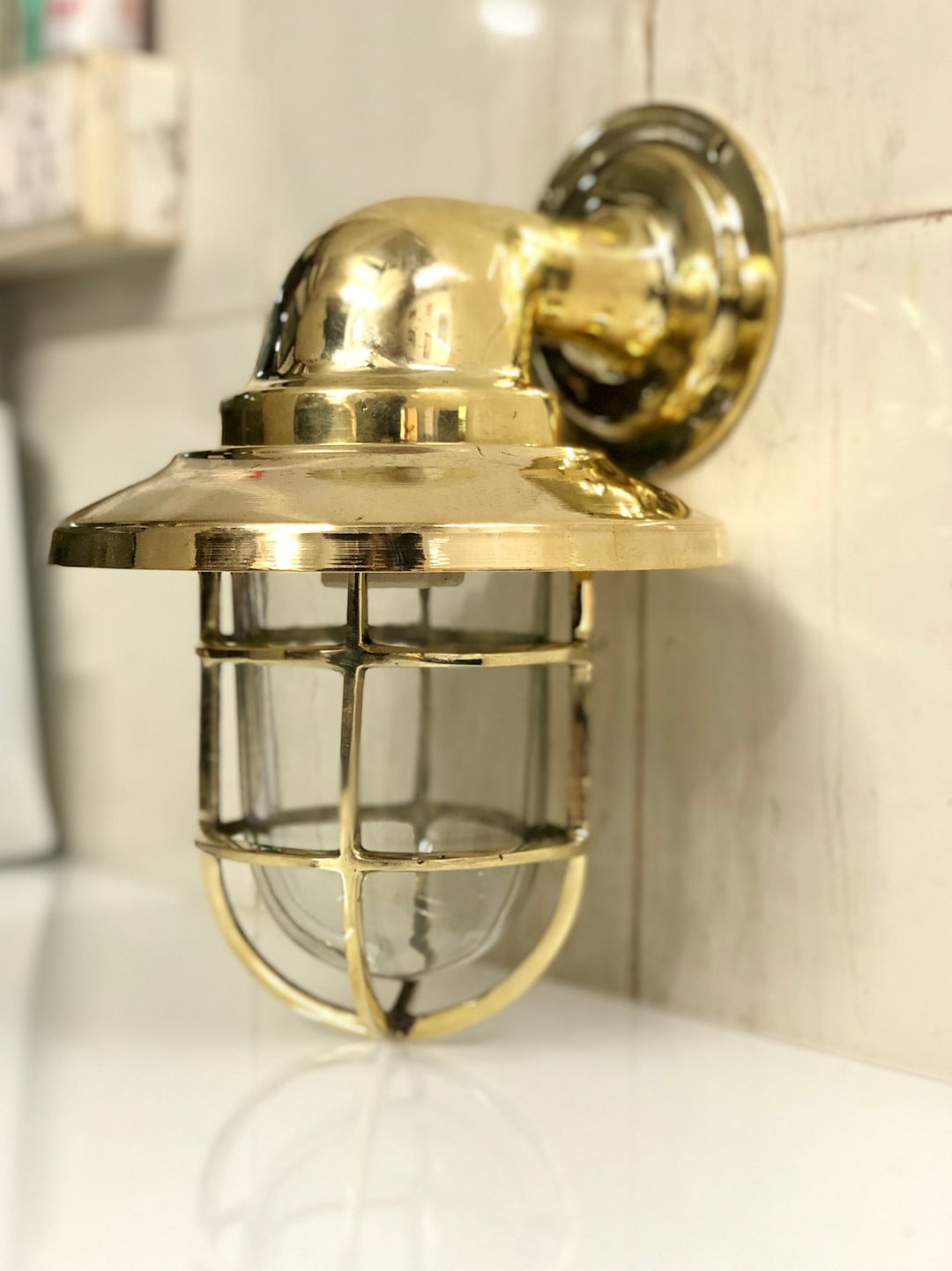 Marine Antique Solid Brass Bulkhead Sconce | Nautical Ship Cargo Light ...