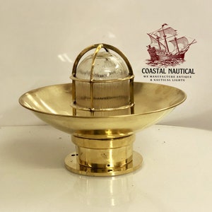 Original Interior Home Solid Brass Antique Bulkhead Old Mount Light With shade