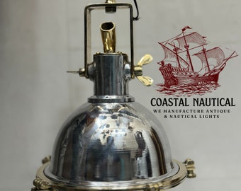 Masthead Solid Aluminum & Brass Metal Nautical Antique Ceiling Pendant Light