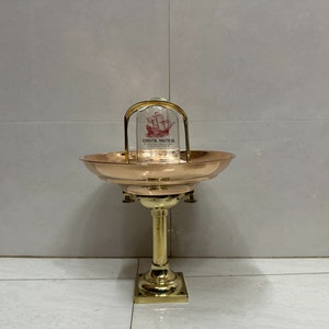 Marine Nautical Brass Bulkhead Ceiling Light with Copper Shade | Antique Ship Lamp | Vintage Maritime-Inspired Lighting Fixture