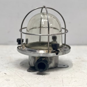 Original Reclaimed Marine Iron Metal Old Nautical Passageway Ship Bulkhead Ceiling Light
