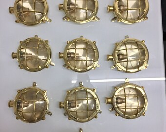 Nautical Style Passage Way Bulkhead Small Deck Brass New Light 10 Pieces