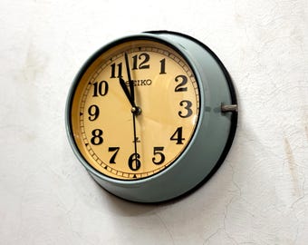 Vintage Seiko Ship Wall Clock - Industrial Super Tanker Slave Clock, Retro Maritime Battery Clock, Nautical Marine Decor