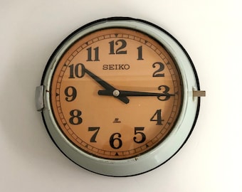 Vintage Original SEIKO, Old Ship&#39;s Antiques Industrial Super Tanker Wall Clock