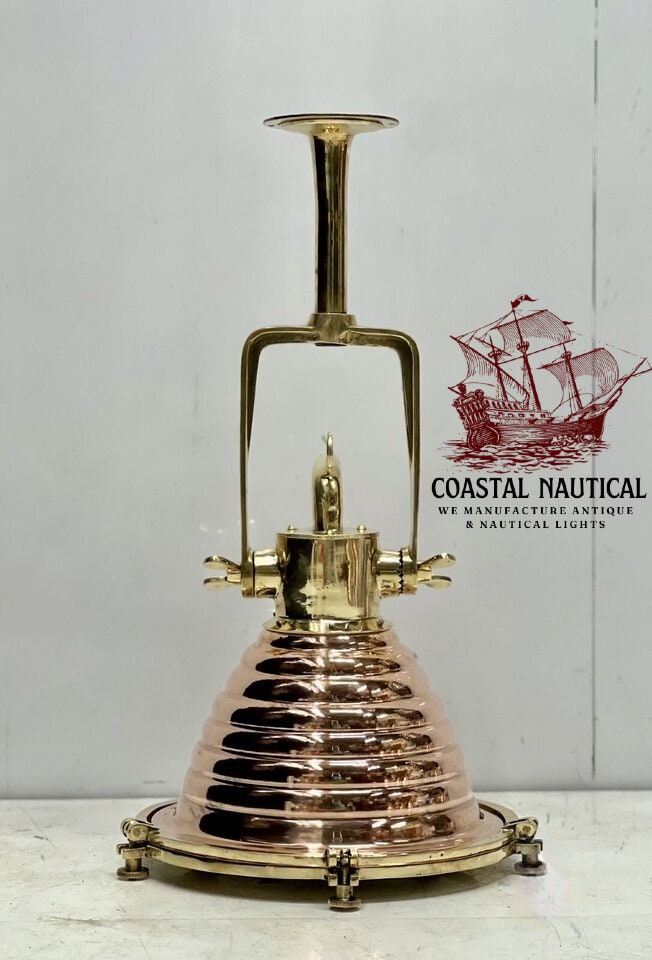 Ship Handmade Antique Brass Copper Wiska Ceiling Pendant