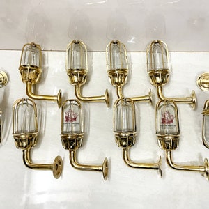 Outdoor Nautical Antique Brass Bulkhead Wall Light – Vintage Ship Passage Lighting – Retro Maritime Fixture 10 Pcs
