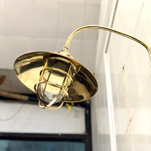New Nautical Sconce Ship Marine Brass Modern Swan Light with Deflector Shade