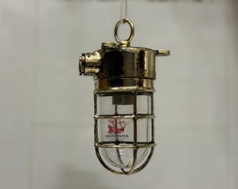 Vintage Old Brass Maritime Ship Salvaged Original Daeyang Ceiling Hanging Light