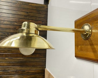 Antique Style Old Brass Wall Mount Light with Shade Cap & White Glass