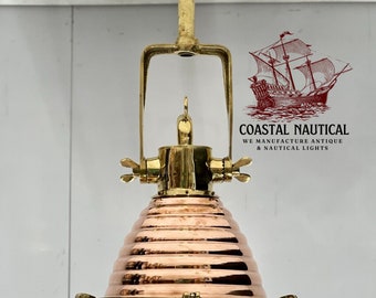 Ship Handmade Antique Brass Copper Wiska Ceiling Pendant Light Fixture