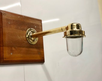 Old Antique Maritime Bulkhead Wiska Wall Sconce Light Fixture with Long Arm