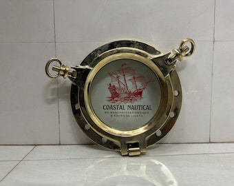 Marine Ship New Vintage Brass Heavy Round Porthole Window With 2 Dogs