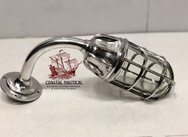 Antique Swan Neck Nautical Interior Design Aluminum Swan Light Fixture 1 Piece image 7